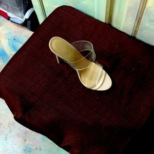 Slip on heels with clear top